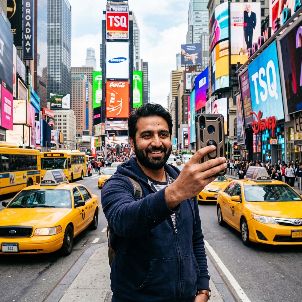 Pakistani traveler in New York