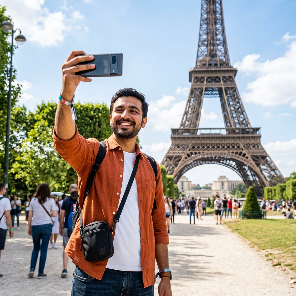 Pakistani traveler in Paris