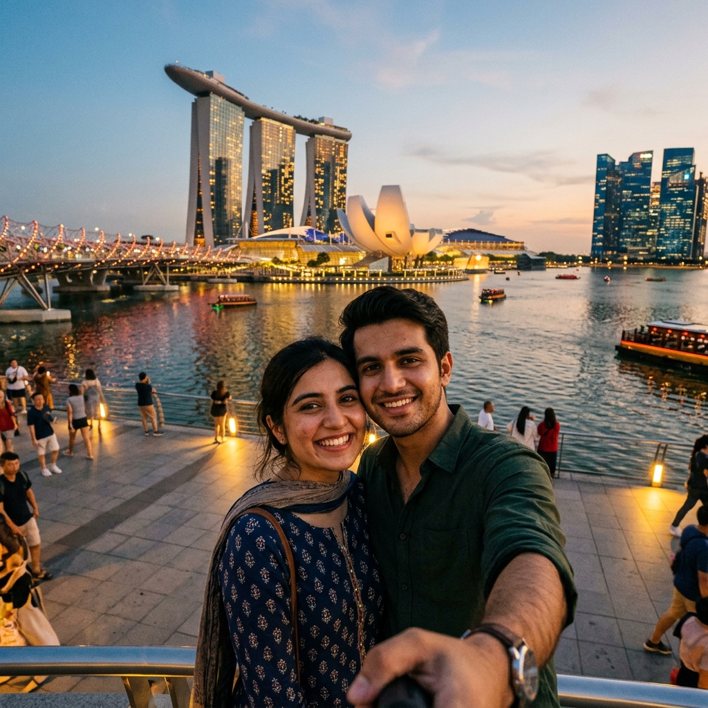Pakistani traveler in Singapore