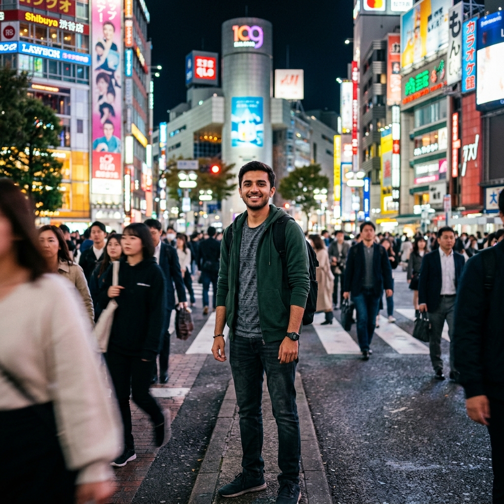 Pakistani traveler in Tokyo